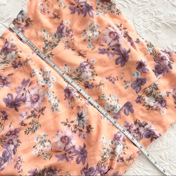 NWOT Lulu’s Started With a Kiss Orange Floral Print Tie-Strap Tiered Dress Large - Picture 6 of 7